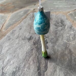 New🌟Terrain- Anthropologie- Festive Blue Mushroom Ornament